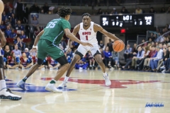 UNIVERSITY PARK, TX - JANUARY 20: Southern Methodist Mustangs guard Shake Milton (1) dribbles during the game betweed SMU and Tulane on January 20, 2018 at Moody Coliseum in Dallas, TX. (Photo by George Walker/Icon Sportswire)