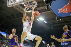 UNIVERSITY PARK, TX - JANUARY 28: Southern Methodist Mustangs forward Ethan Chargois (5) dunks during the game between SMU and East Carolina on January 28, 2018 at Moody Coliseum in Dallas, TX. (Photo by George Walker/Icon Sportswire)