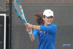 DALLAS, TX - February 03: Tiffany Hollebeck during the SMU women's tennis match vs Texas A&M Corpus Christi on February 3, 2018, at the SMU Tennis Complex, Turpin Stadium & Brookshire Family Pavilion in Dallas, TX. (Photo by George Walker/DFWsportsonline)