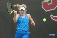 DALLAS, TX - February 03: Nicole Petchey during the SMU women's tennis match vs Texas A&M Corpus Christi on February 3, 2018, at the SMU Tennis Complex, Turpin Stadium & Brookshire Family Pavilion in Dallas, TX. (Photo by George Walker/DFWsportsonline)