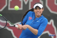 DALLAS, TX - February 03: Ana Perez-Lopez during the SMU women's tennis match vs Texas A&M Corpus Christi on February 3, 2018, at the SMU Tennis Complex, Turpin Stadium & Brookshire Family Pavilion in Dallas, TX. (Photo by George Walker/DFWsportsonline)