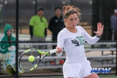 Denton, TX - February 3: Tamuna Kutubidze during the UNT Mean Green Women’s Tennis dual match against the IOWA Hawkeyes on February 3, 2018 at the Waranch Tennis Complex in Denton, TX. (Photo by Mark Woods/DFWsportsonline)