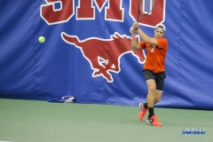 DALLAS, TX - FEBRUARY 4: Action during the SMU men's tennis match vs UTPB on February 4, 2018, at the SMU Tennis Complex, Turpin Stadium & Brookshire Family Pavilion in Dallas, TX. (Photo by George Walker/DFWsportsonline)