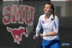 DALLAS, TX - FEBRUARY 4: Liza Buss during the SMU women's tennis match vs Iowa on February 4, 2018, at the SMU Tennis Complex, Turpin Stadium & Brookshire Family Pavilion in Dallas, TX. (Photo by George Walker/DFWsportsonline)