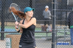 Denton, TX - February 25: Haruka Sasaki during the UNT Mean Green Women’s Tennis dual match against the Marshall Thundering Herd at the Waranch Tennis Complex in Denton, TX. (Photo by Mark Woods/DFWsportsonline)