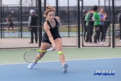 Denton, TX - February 25: Tamuna Kutubidze during the UNT Mean Green Women’s Tennis dual match against the Marshall Thundering Herd at the Waranch Tennis Complex in Denton, TX. (Photo by Mark Woods/DFWsportsonline)
