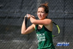 Denton, TX - March 3: Tamuna Kutubidze during the UNT Mean Green Women’s Tennis dual match against the University of Houston at the Waranch Tennis Complex in Denton, TX. (Photo by Mark Woods/DFWsportsonline)