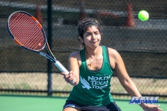 Denton, TX - March 3: Nidhi Surapaneni during the UNT Mean Green Women’s Tennis dual match against the University of Houston at the Waranch Tennis Complex in Denton, TX. (Photo by Mark Woods/DFWsportsonline)