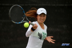 RANCHO MIRAGE, CA - MARCH 10: Haruka Sasaki during the North Texas tennis match vs Wichita State on March 10, 2018, at the Sunrise Country Club in Rancho Mirage, CA. (Photo by George Walker/DFWsportsonline)