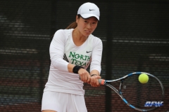 RANCHO MIRAGE, CA - MARCH 10: Haruka Sasaki during the North Texas tennis match vs Wichita State on March 10, 2018, at the Sunrise Country Club in Rancho Mirage, CA. (Photo by George Walker/DFWsportsonline)