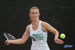 RANCHO MIRAGE, CA - MARCH 10: Maria Kononova during the North Texas tennis match vs Wichita State on March 10, 2018, at the Sunrise Country Club in Rancho Mirage, CA. (Photo by George Walker/DFWsportsonline)