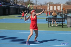 DALLAS, TX - MARCH 16: Nicole Petchey during the SMU women's tennis match vs Troy on March 16, 2018, at the SMU Tennis Complex, Turpin Stadium & Brookshire Family Pavilion in Dallas, TX. (Photo by George Walker/DFWsportsonline)