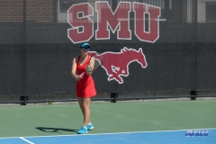 DALLAS, TX - MARCH 16: Karina Traxler during the SMU women's tennis match vs Troy on March 16, 2018, at the SMU Tennis Complex, Turpin Stadium & Brookshire Family Pavilion in Dallas, TX. (Photo by George Walker/DFWsportsonline)