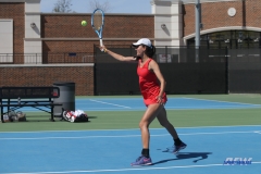 DALLAS, TX - MARCH 16: Tiffany Hollebeck during the SMU women's tennis match vs Troy on March 16, 2018, at the SMU Tennis Complex, Turpin Stadium & Brookshire Family Pavilion in Dallas, TX. (Photo by George Walker/DFWsportsonline)