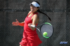 ARLINGTON, TX - APRIL 4: Ana Perez-Lopez hits a forehand during the women's tennis match between UTA and SMU on April 4, 2018, at the UTA Tennis Center in Arlington, TX. (Photo by George Walker/DFWsportsonline)