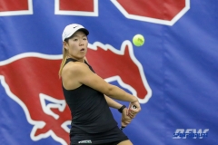 DALLAS, TX - APRIL 16: Minying Liang during the North Texas women's tennis match vs SMU on April 12, 2018, at the SMU Tennis Complex, Turpin Stadium & Brookshire Family Pavilion in Dallas, TX. (Photo by Mark Woods/DFWsportsonline)