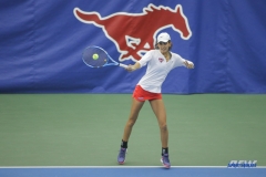 DALLAS, TX - APRIL 21: Tiffany Hollebeck during the SMU women's tennis match vs Tulsa on April 21, 2018, at the SMU Tennis Complex, Turpin Stadium & Brookshire Family Pavilion in Dallas, TX. (Photo by George Walker/DFWsportsonline)