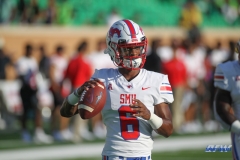 DENTON, TX - SEPTEMBER 01: Southern Methodist Mustangs safety Elijah McQueen (6) warms up before the game between North Texas and SMU on September 1, 2018 at Apogee Stadium in Denton, TX. (Photo by George Walker/Icon Sportswire)