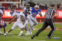 DALLAS, TX - SEPTEMBER 07: TCU Horned Frogs running back Darius Anderson (6) runs around the outside during the game between TCU and SMU on September 7, 2018 at Gerald J. Ford Stadium in Dallas, TX. (Photo by George Walker/Icon Sportswire)