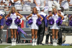 DALLAS, TX - SEPTEMBER 16: TCU Show Girls during the game between the SMU Mustangs and TCU Horned Frogs on September 16, 2017, at Amon G. Carter Stadium in Fort Worth, Texas.  (Photo by George Walker/DFWsportsonline)
