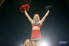DALLAS, TX - SEPTEMBER 23: Arkansas State cheerleader performs during the game between SMU and Arkansas State on September 23, 2017, at Gerald J. Ford Stadium in Dallas, TX. (Photo by George Walker/DFWsportsonline)