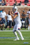 DALLAS, TX - SEPTEMBER 30: Connecticut Huskies quarterback Bryant Shirreffs (4) during the game between SMU and UConn on September 30, 2017, at Gerald J. Ford Stadium in Dallas, TX. (Photo by George Walker/DFWsportsonline)