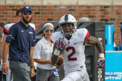 DALLAS, TX - SEPTEMBER 30: Connecticut Huskies wide receiver Tyraiq Beals (2) during the game between SMU and UConn on September 30, 2017, at Gerald J. Ford Stadium in Dallas, TX. (Photo by George Walker/DFWsportsonline)