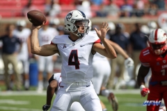 DALLAS, TX - SEPTEMBER 30: Connecticut Huskies quarterback Bryant Shirreffs (4) throws during the game between SMU and UConn on September 30, 2017, at Gerald J. Ford Stadium in Dallas, TX. (Photo by George Walker/Icon Sportswire)