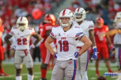 HOUSTON, CA - OCTOBER 07: Southern Methodist Mustangs wide receiver Trey Quinn (18) during the game between SMU and Houston on October 7, 2017, at TDECU Stadium in Houston, TX. (Photo by George Walker/DFWsportsonline)