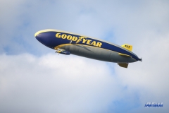 FORT WORTH, TX - OCTOBER 11: Goodyear blimp flies overhead during the game between TCU and Texas Tech on October 11, 2018 at Amon G. Carter Stadium in Fort Worth, TX. (Photo by George Walker/DFWsportsonline)