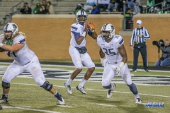 DENTON, TX - OCTOBER 28: Old Dominion Monarchs quarterback Steven Williams (14) during the game between the North Texas Mean Green and Old Dominion Monarchs on October 28, 2017, at Apogee Stadium in Denton, Texas. (Photo by George Walker/DFWsportsonline)
