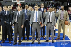 DALLAS, TX - NOVEMBER 12: SMU coaches staff after the men's basketball game between SMU and ULM on November 12, 2017, at Moody Coliseum, in Dallas, TX. (Photo by George Walker/DFWsportsonline)