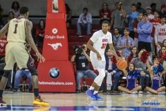 DALLAS, TX - NOVEMBER 12: Southern Methodist Mustangs guard Jimmy Whitt (31) brings the ball up court during the game between SMU and ULM on November 12, 2017 at Moody Coliseum in Dallas, TX. (Photo by George Walker/Icon Sportswire)