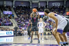 FORT WORTH, TX - DECEMBER 05: Southern Methodist Mustangs guard Shake Milton (1) shoots a free throw during the game between SMU and TCU on December 5, 2017 at the Ed and Rae Schollmaier Arena in Fort Worth, TX. (Photo by George Walker/DFWsportsonline
