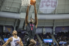 FORT WORTH, TX - DECEMBER 05: Southern Methodist Mustangs guard Shake Milton (1) goes to the basket during the game between SMU and TCU on December 5, 2017 at the Ed and Rae Schollmaier Arena in Fort Worth, TX. (Photo by George Walker/DFWsportsonline