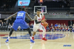 UNIVERSITY PARK, TX - DECEMBER 13: Southern Methodist Mustangs guard Jarrey Foster (10) goes to the basket during the game between SMU and New Orleans on December 13, 2017 at Moody Coliseum in Dallas, TX. (Photo by George Walker/Icon Sportswire)
