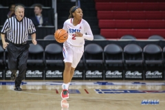 UNIVERSITY PARK, TX - DECEMBER 22: Southern Methodist Mustangs guard Ariana Whitfield (2) brings the ball up court during the women's game between SMU and McNeese State on December 22, 2017, at Moody Coliseum in Dallas, TX. (Photo by George Walker/Icon Sportswire)