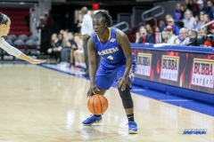 UNIVERSITY PARK, TX - DECEMBER 22: McNeese State Cowgirls guard Dede Sheppard (4) dribbles during the women's game between SMU and McNeese State on December 22, 2017, at Moody Coliseum in Dallas, TX. (Photo by George Walker/Icon Sportswire)