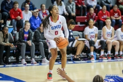 UNIVERSITY PARK, TX - DECEMBER 22: Southern Methodist Mustangs guard Kiara Perry (0) shoots the ball during the women's game between SMU and McNeese State on December 22, 2017, at Moody Coliseum in Dallas, TX. (Photo by George Walker/Icon Sportswire)