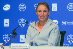 CINCINNATI, OH - AUGUST 15: Caroline Wozniacki holds a press conference during the Western & Southern Open at the Lindner Family Tennis Center in Mason, Ohio on August 15, 2017. (Photo by George Walker/Icon Sportswire)