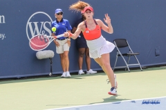 CINCINNATI, OH - AUGUST 15: Alize' Cornet (FRA) hits a forehand during the Western & Southern Open at the Lindner Family Tennis Center in Mason, Ohio on August 15, 2017. (Photo by George Walker/Icon Sportswire)