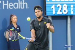 CINCINNATI, OH - AUGUST 15: Jo-Wilfried Tsonga (FRA) returns a serve during the Western & Southern Open at the Lindner Family Tennis Center in Mason, Ohio on August 15, 2017. (Photo by George Walker/Icon Sportswire)