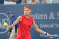 CINCINNATI, OH - AUGUST 15: Lucie Safarova (CZE) hits a forehand during the Western & Southern Open at the Lindner Family Tennis Center in Mason, Ohio on August 15, 2017. (Photo by George Walker/Icon Sportswire)