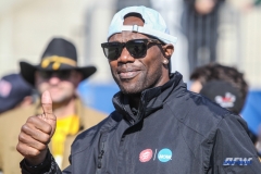 FRISCO, TX - JANUARY 6: NFL star Terrell Owens watches from the sidelines during the NCAA FCS Championship football game between North Dakota State and James Madison on January 6, 2018 at Toyota Stadium in Frisco, TX. (Photo by George Walker/DFWsportsonline)