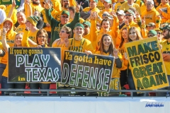 FRISCO, TX - JANUARY 06: North Dakota State fans hold signs during the FCS National Championship game between North Dakota State and James Madison on January 6, 2018 at Toyota Stadium in Frisco, TX. (Photo by George Walker/Icon Sportswire)