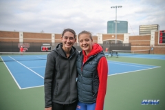 DALLAS, TX - FEBRUARY 09: Emma Pieroni and Liza Buss during the SMU women's tennis match vs UCF on February 9, 2018, at the SMU Tennis Complex, Turpin Stadium & Brookshire Family Pavilion in Dallas, TX. (Photo by George Walker/DFWsportsonline)