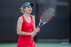 DALLAS, TX - FEBRUARY 09: Karina Traxler during the SMU women's tennis match vs UCF on February 9, 2018, at the SMU Tennis Complex, Turpin Stadium & Brookshire Family Pavilion in Dallas, TX. (Photo by George Walker/DFWsportsonline)