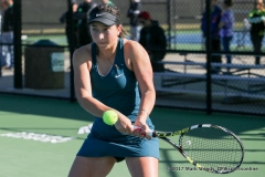 Tamuna Kutubidze during the women’s tennis match between North Texas and Nevada on February 25, 2017 at Waranch Tennis Complex in Denton, TX. (Photo by Mark Woods/DFWsportsonline)