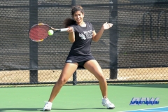 Denton, TX - February 25: Nidhi Surapaneni during the UNT Mean Green Women’s Tennis dual match against the Marshall Thundering Herd at the Waranch Tennis Complex in Denton, TX. (Photo by Mark Woods/DFWsportsonline)