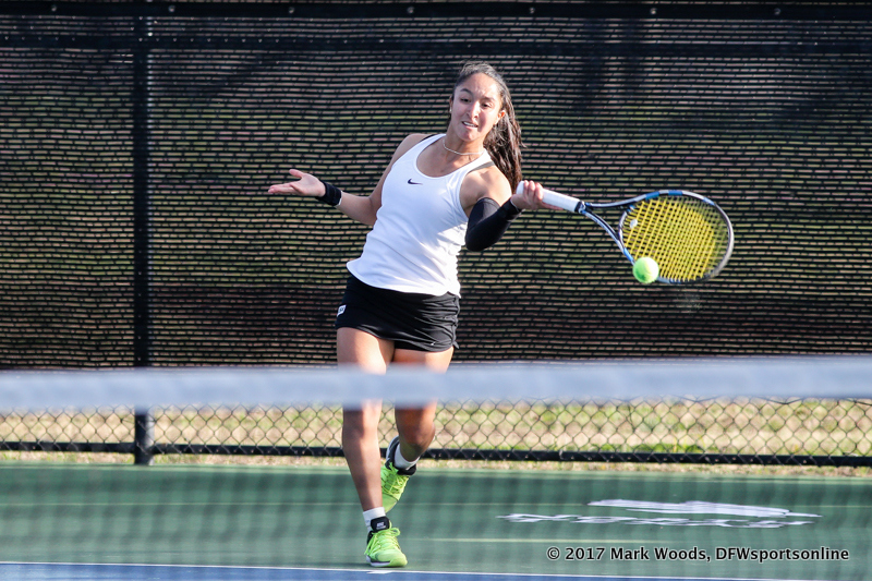 Laura Arciniegas during the singles match between North Texas and Old Dominion on March 3, 2017 at Waranch Tennis Complex in Denton, TX.